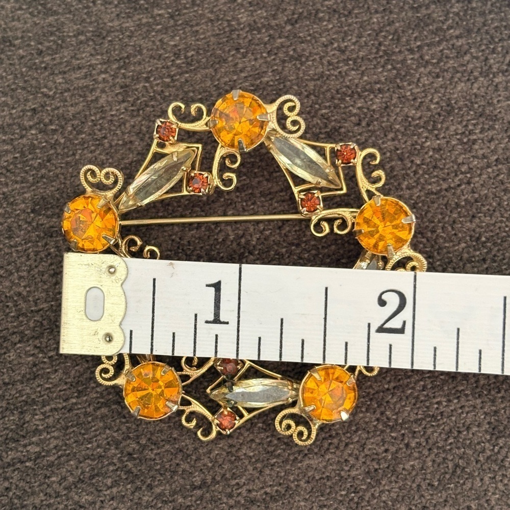 Vintage Brooch and Clip On Earrings Set Rhinestones - Picture 3 of 5